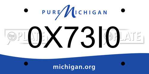 0X73I0 Michigan License Plate