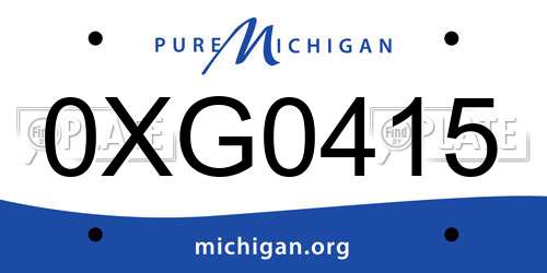0XG0415 Michigan License Plate