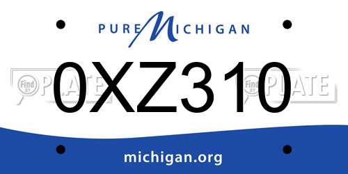 0XZ310 Michigan License Plate