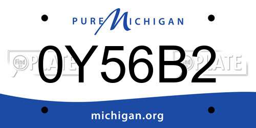 0Y56B2 Michigan License Plate