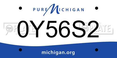 0Y56S2 Michigan License Plate