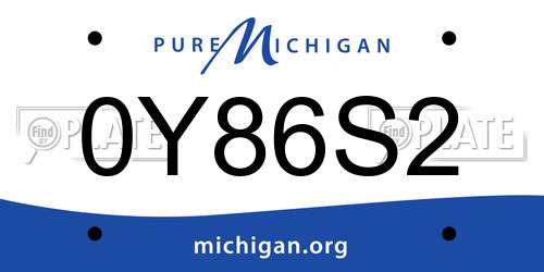 0Y86S2 Michigan License Plate