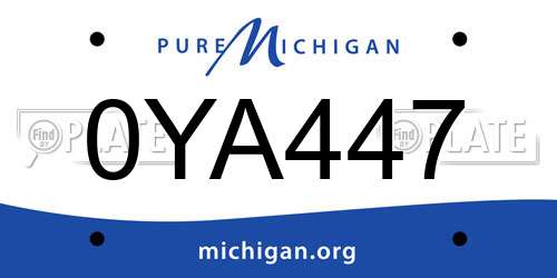 0YA447 Michigan License Plate