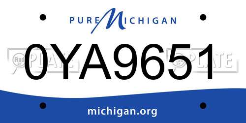 0YA9651 Michigan License Plate