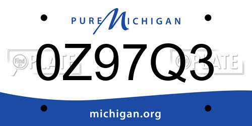 0Z97Q3 Michigan License Plate