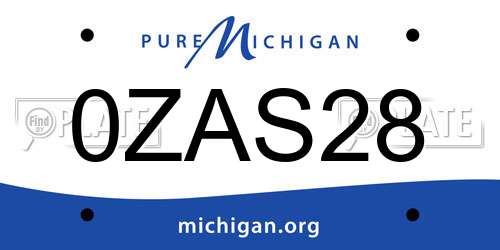 0ZAS28 Michigan License Plate