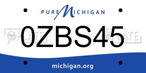 0ZBS45 Michigan License Plate