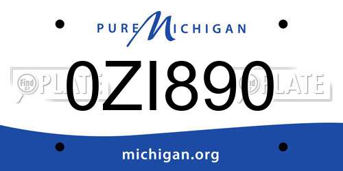 0ZI890 Michigan License Plate