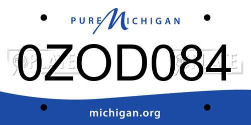 0ZOD084 Michigan License Plate