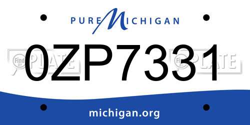 0ZP7331 Michigan License Plate