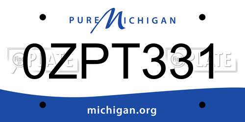 0ZPT331 Michigan License Plate