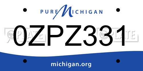 0ZPZ331 Michigan License Plate