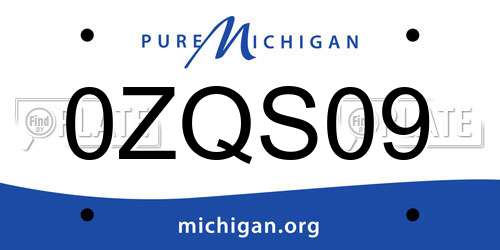 0ZQS09 Michigan License Plate