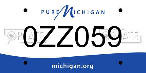 0ZZ059 Michigan License Plate