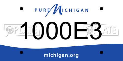 1000E3 Michigan License Plate