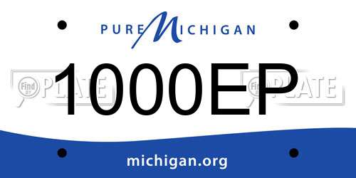 1000EP Michigan License Plate