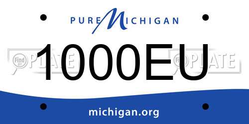 1000EU Michigan License Plate
