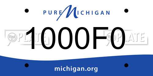 1000F0 Michigan License Plate