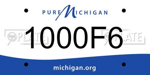 1000F6 Michigan License Plate