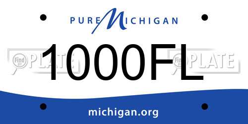 1000FL Michigan License Plate