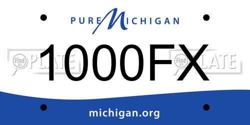 1000FX Michigan License Plate