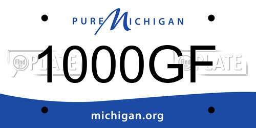 1000GF Michigan License Plate