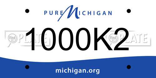 1000K2 Michigan License Plate