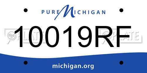 10019RF Michigan License Plate
