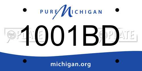 1001BD Michigan License Plate