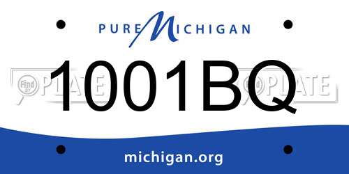 1001BQ Michigan License Plate