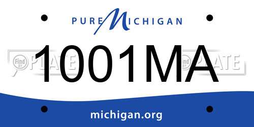 1001MA Michigan License Plate