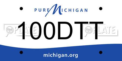 100DTT Michigan License Plate