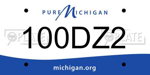 100DZ2 Michigan License Plate