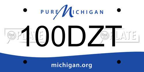 100DZT Michigan License Plate