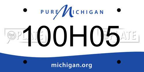 100H05 Michigan License Plate