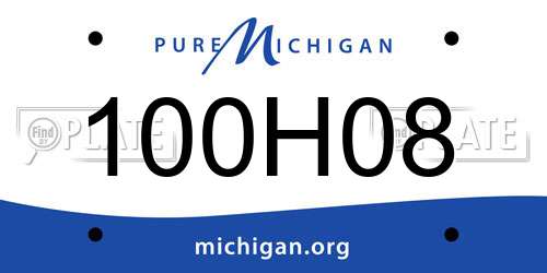 100H08 Michigan License Plate