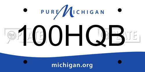 100HQB Michigan License Plate