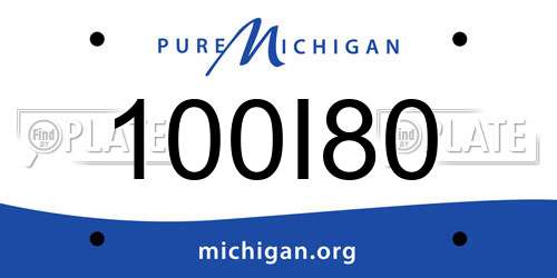 100I80 Michigan License Plate