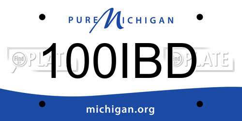 100IBD Michigan License Plate