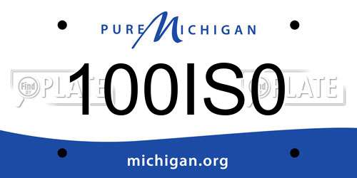 100IS0 Michigan License Plate