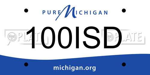 100ISD Michigan License Plate