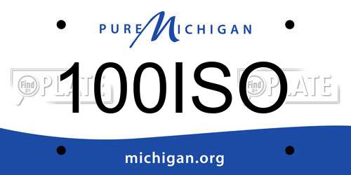 100ISO Michigan License Plate