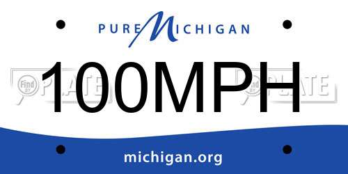 100MPH Michigan License Plate