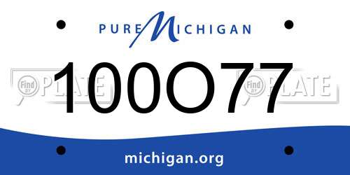 100O77 Michigan License Plate