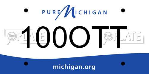 100OTT Michigan License Plate