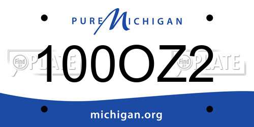 100OZ2 Michigan License Plate