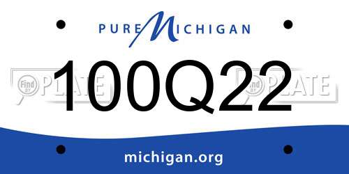 100Q22 Michigan License Plate