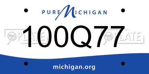 100Q77 Michigan License Plate