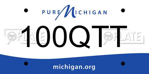 100QTT Michigan License Plate