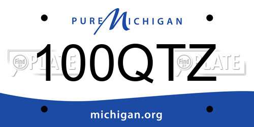 100QTZ Michigan License Plate